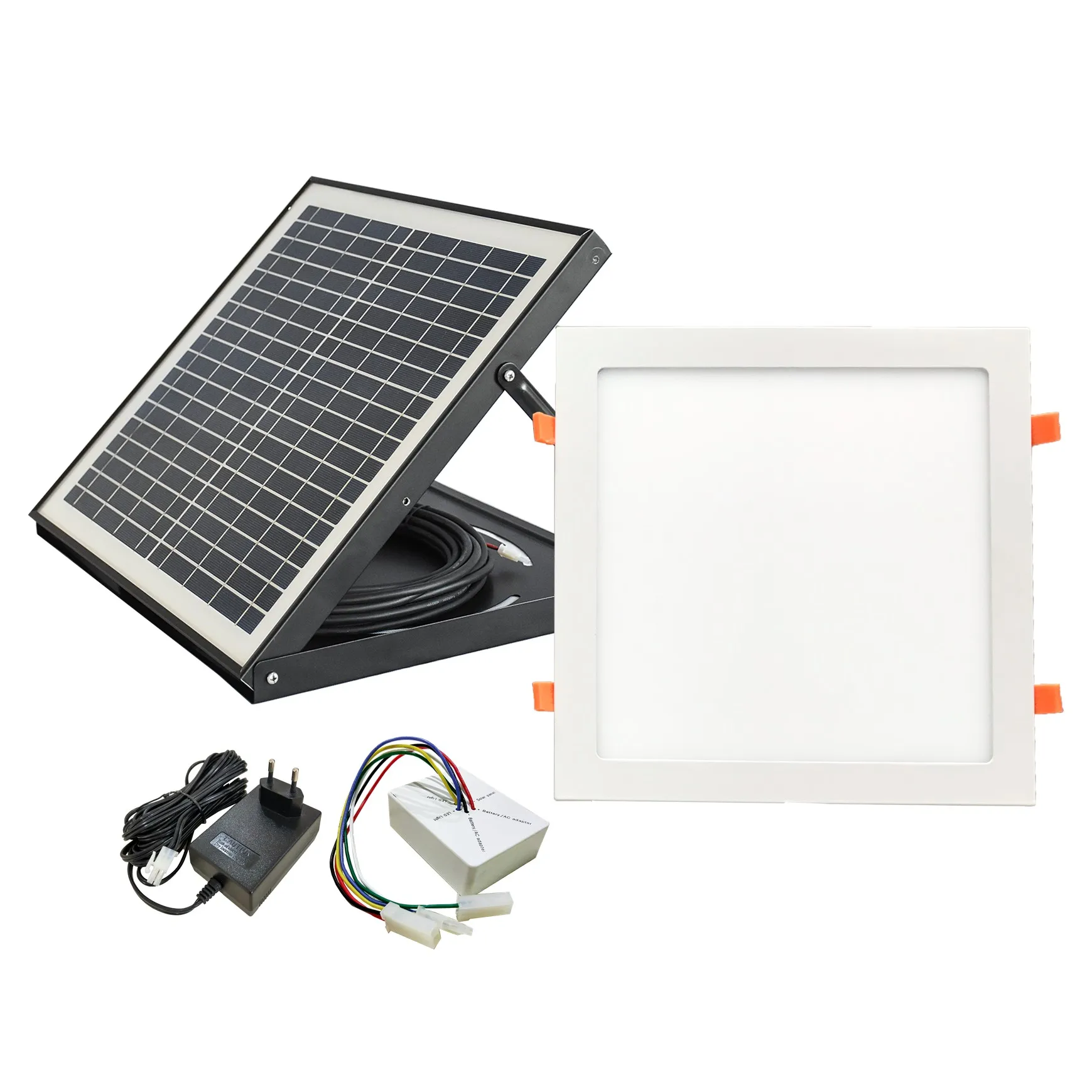 Square Kit Solar Powered LED Skylight With Adapter For Day And Night Use No Tube Type White Ceiling Light