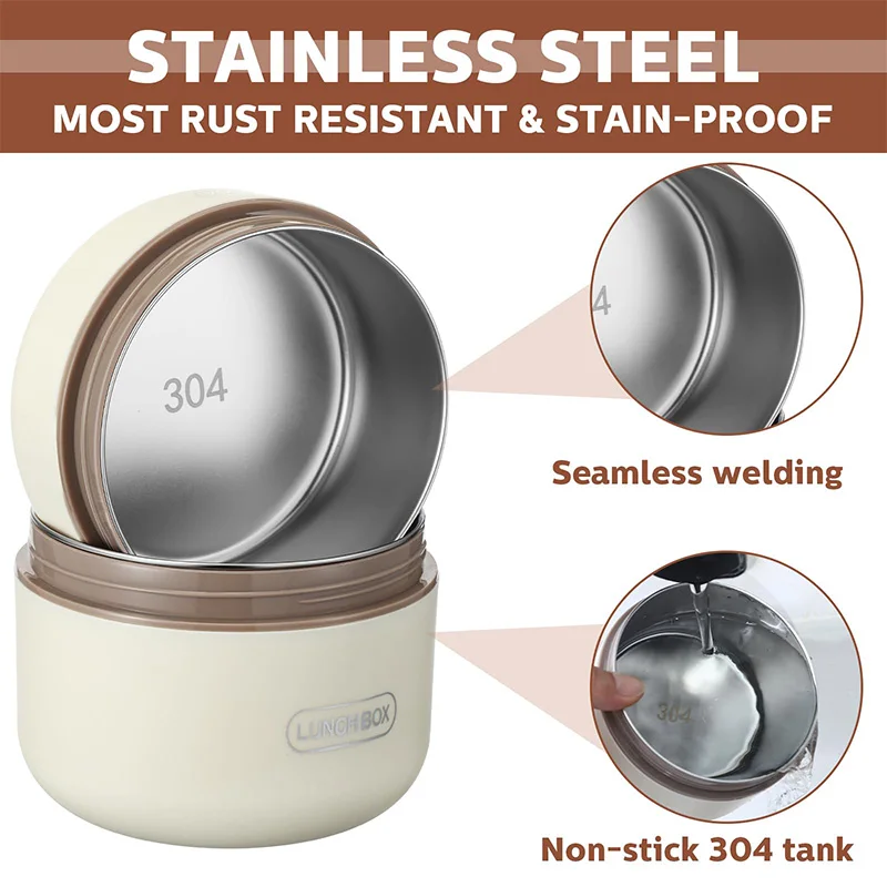 304 Stainless Steel Insulated Lunch Box Set Portable 4-Piece Adult Food Container With Thermal Bag For Food Packaging