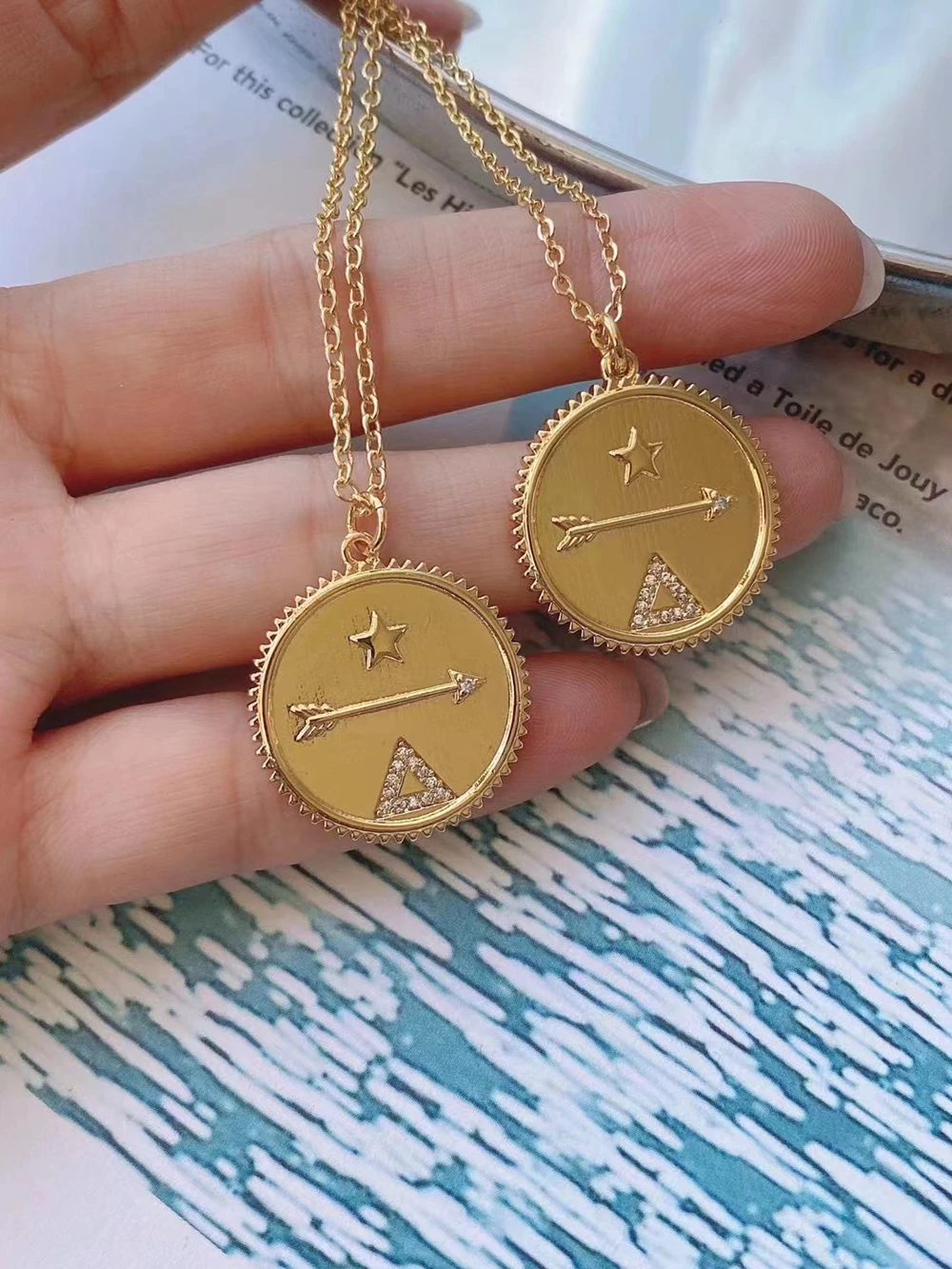 Copper Coin Shape Pendant For Jewelry 