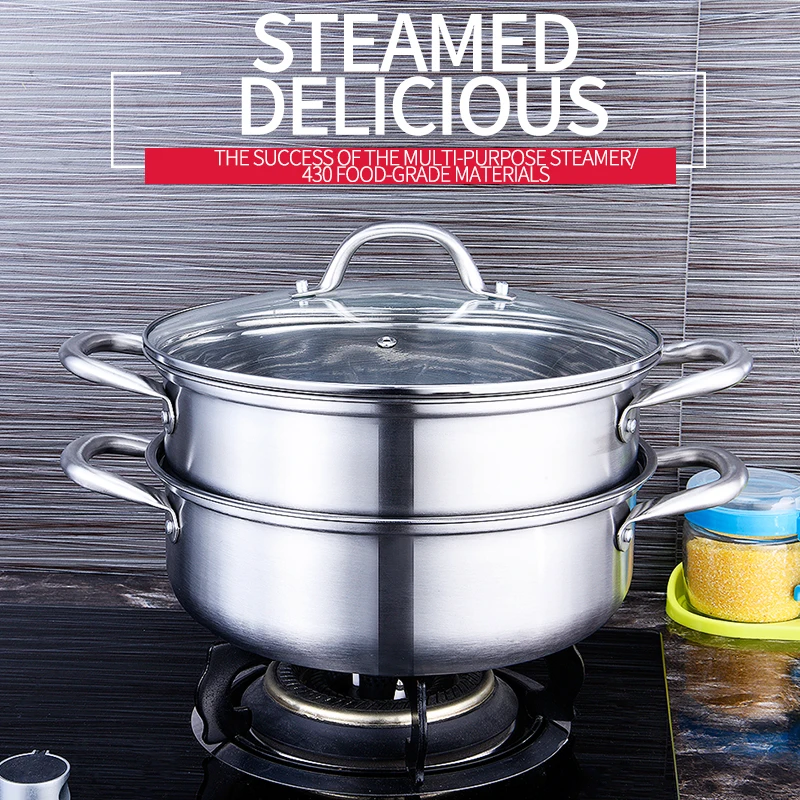 High Quality Stainless Steel Steamer Pot Multi-layer Soup with 2-layer Steam