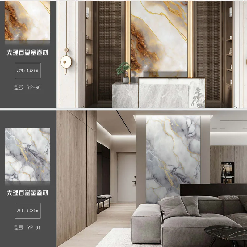 Peel and Stick Texture Soft Self-adhesive Pe Foam Wall Panel 3d Marble Pattern Mural Wallpaper