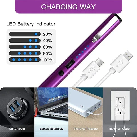 Small Self Defensive Flashlight with USB Rechargeable Flashlight Battery Life Indicator