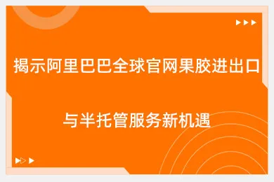 揭示阿里巴巴全球官网果胶进出口与半托管服务新机遇