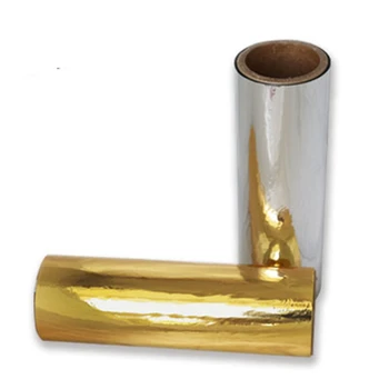 Eco-friendly Silver Gold Color PET Film Roll  Metallized PET Thermal Lamination Film Bopp Film