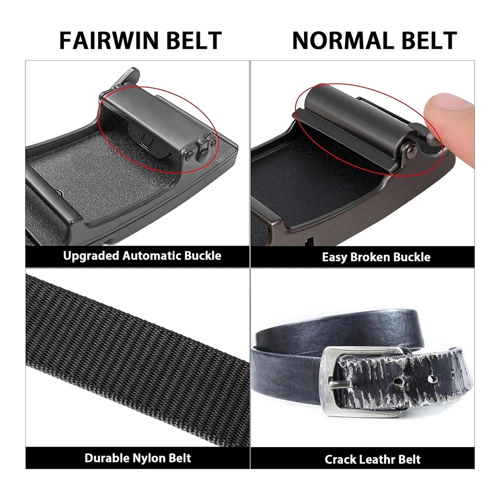 Ratchet Belts Men Casual Golf Web Belt Jeans with Automatic Adjustable Buckle Tactical Nylon Men Waist Belt