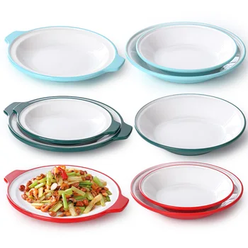 Made in China, custom-made size dual ear melamine dinner ware northern dinner plate set recurrent plates soup plate