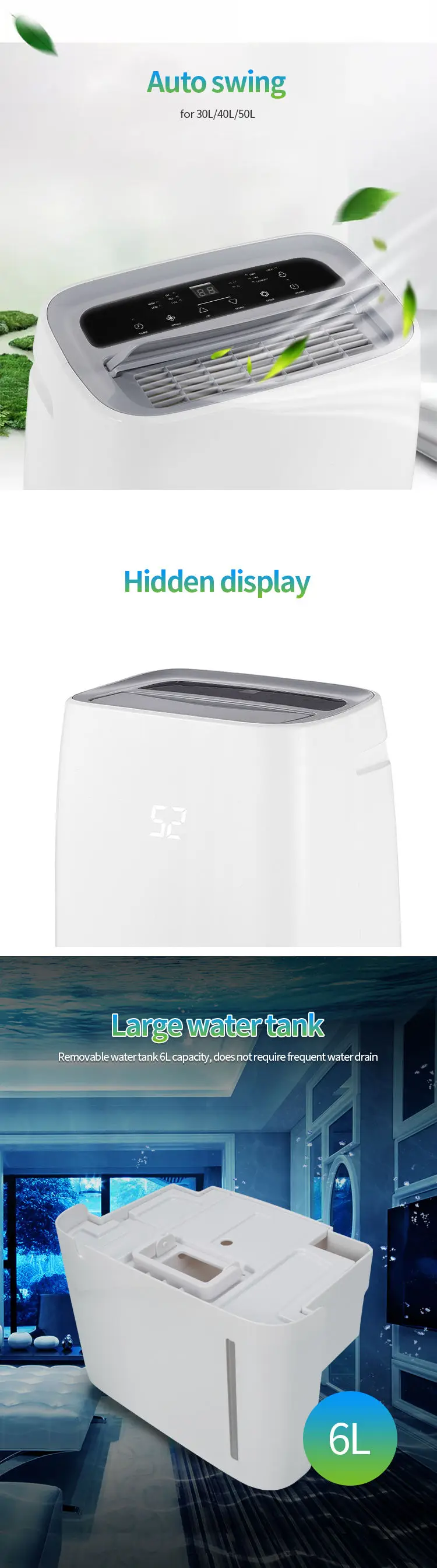 Style Dehumidifier, 20L/day, 6L - detail 8