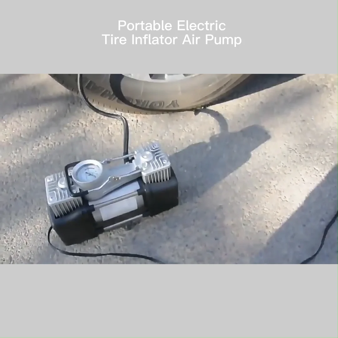 thumbnail image 2 of 60L/Min Heavy Duty Portable Air Compressor Car Tire Inflator Electric 2 of 12