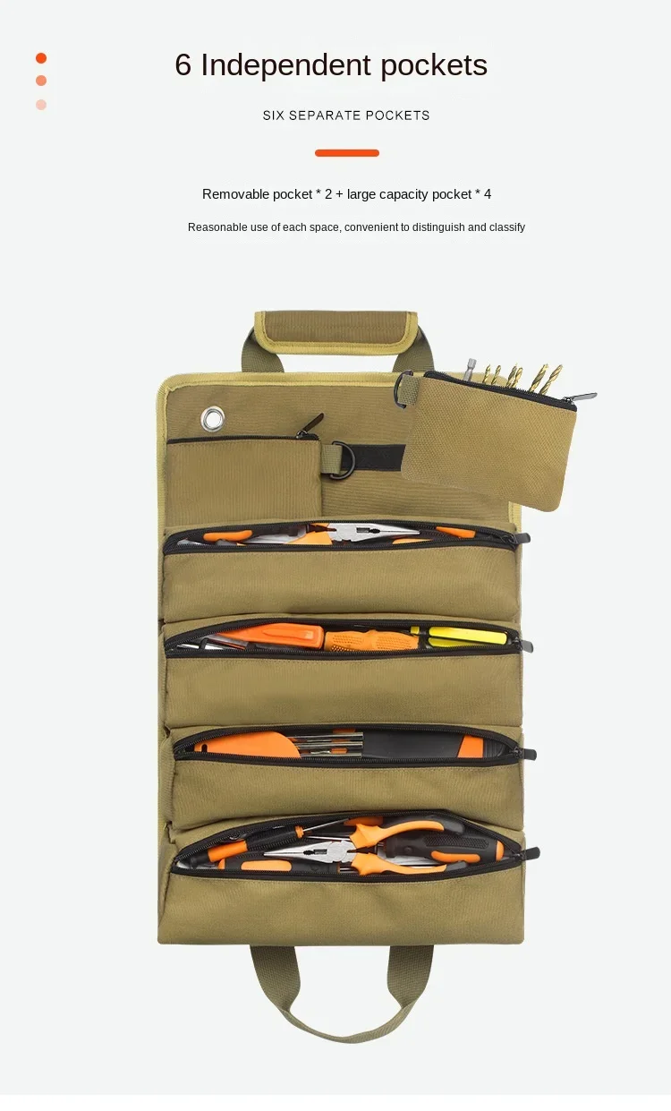 Portable Customized Multi-Pocket Tool Bag Craftsman Kit Storage Electrician Tool Roll Bag