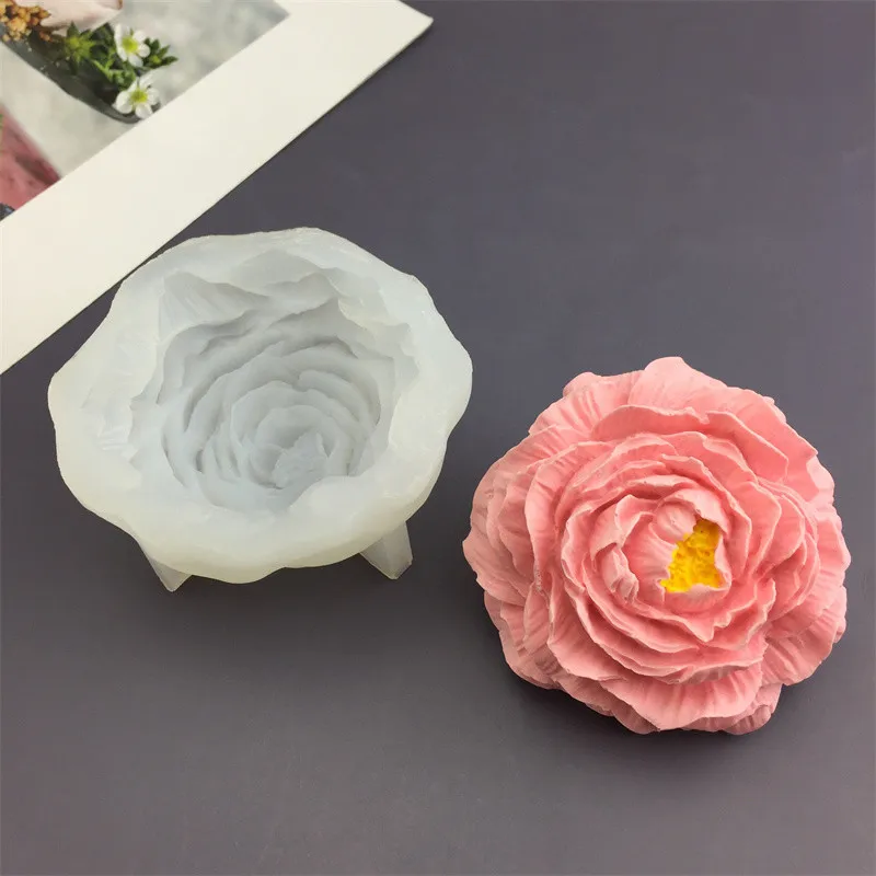 Moule Cylindrique 3D Silicone Tulipe Pivoine - Moule à Bougie Résine Savon De Haute Qualité