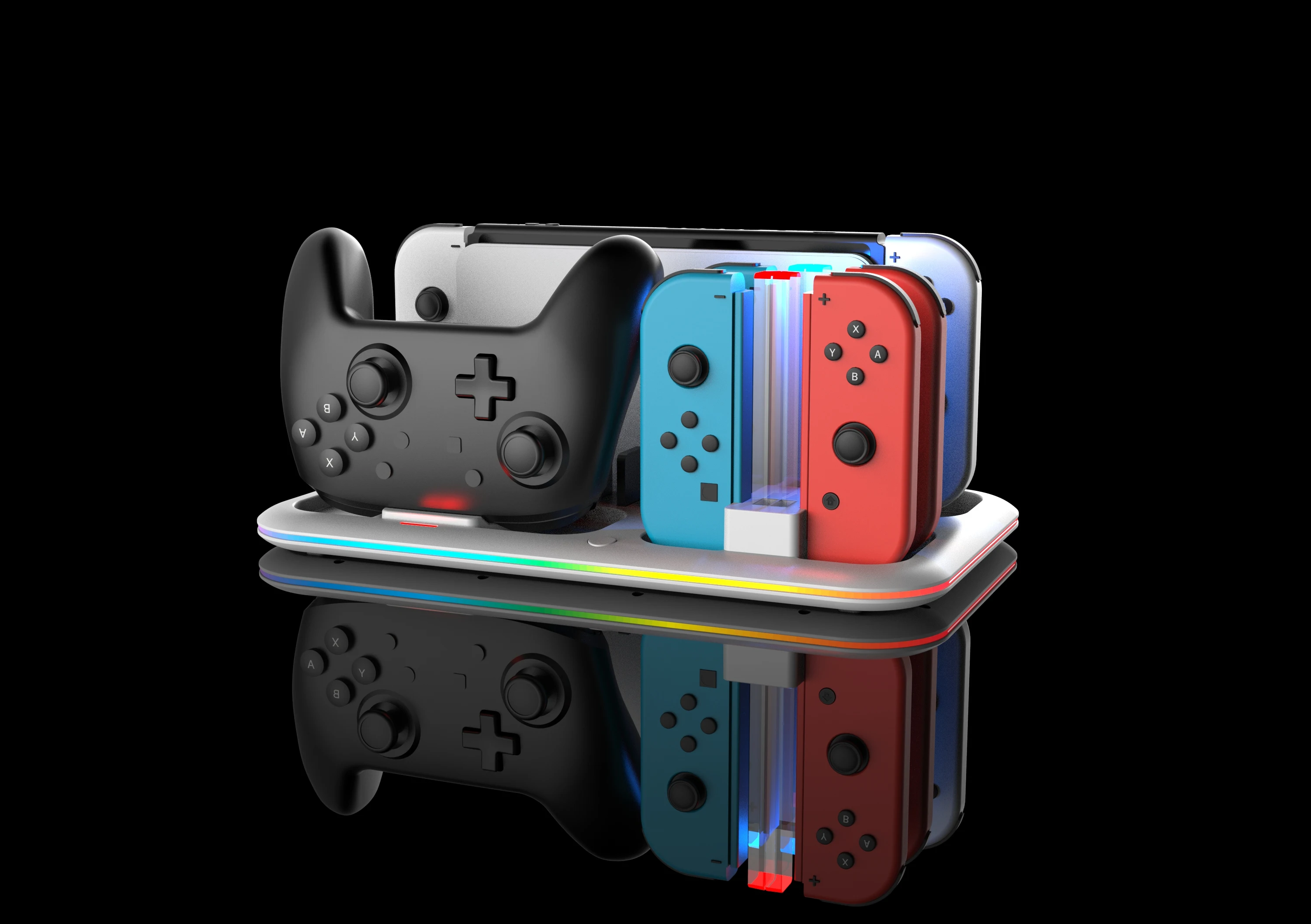 SaitakeNsスイッチ充電ドックと4つのJoyconポートコントローラー