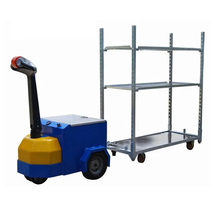 Smart Light Mini Small Hand Pull Walk Electric Battery Master Tow Trailer Lug Tug Tractor Mover for Carry Transfer Trolley Cart