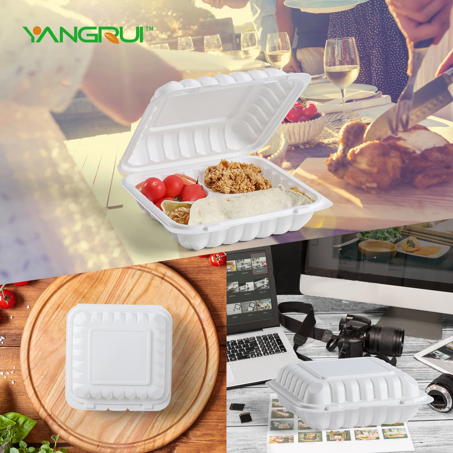 8x8 Inch Hinged Take Out Away Disposable Food Container Packing Box  Biodegrable Manufacturers, Suppliers and Factory - Wholesale Products -  Huizhou Yangrui Printing & Packaging Co.,Ltd.