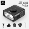 Noir-1200 lumens-étanche-dégagement rapide-longue durée de vie de la batterie