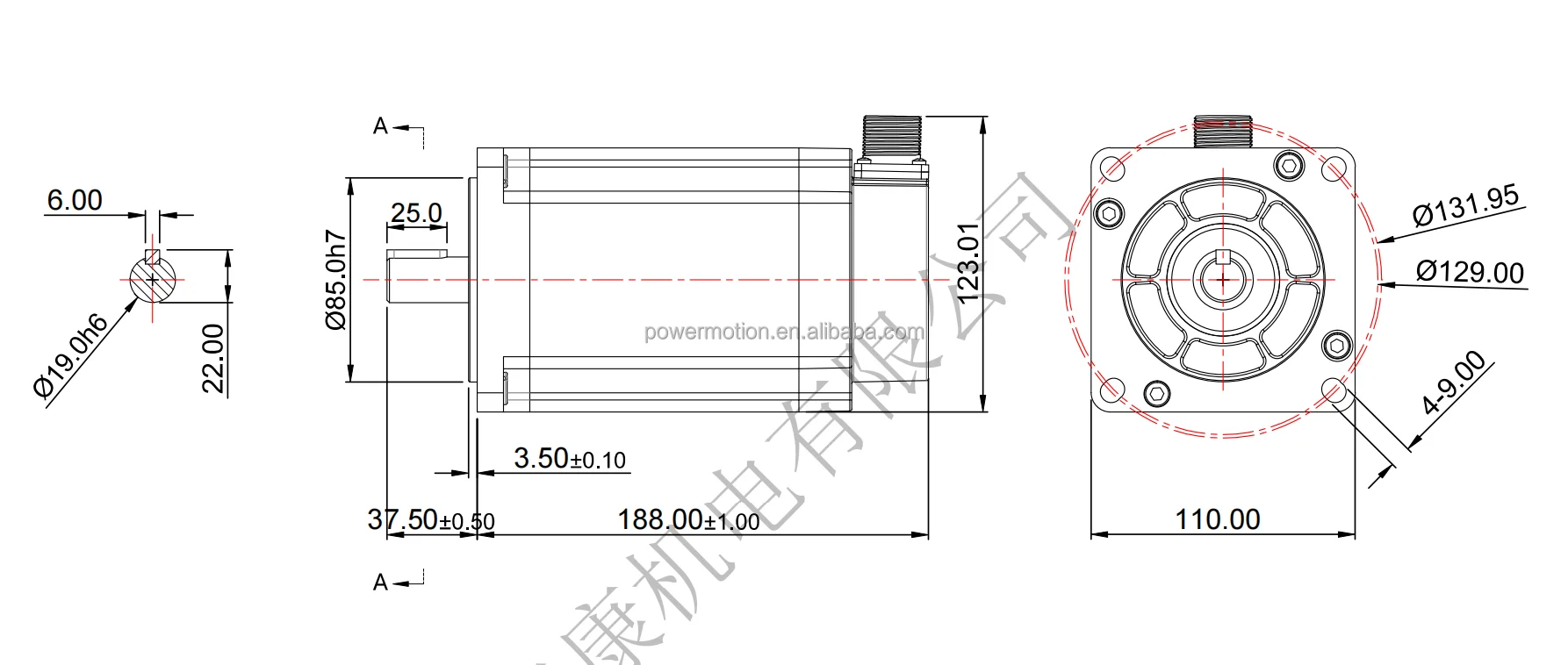 110j12185360 6a 3phase Step Driver Motor Nema42 High Torque Hybrid