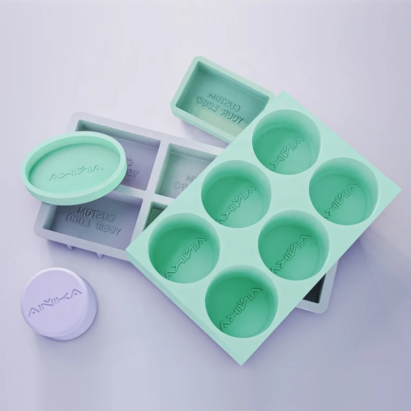 Soap Mold Factory Custom Round Rectangular Silicone Custom Logo Moulds Cake Tools Moule Silicone Moule De Savon En Silicone