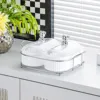 ขาตั้งหมีสีเงิน - จานวงรีสีขาวขนาดใหญ่ - 2 ช่อง