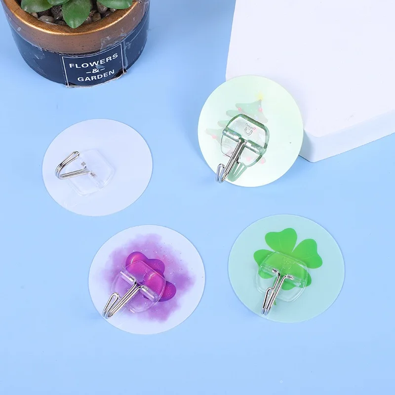 Strong stick-free nail 6.5cm removable glue pattern metal novelty hooks washable novelty hooks for repeated use manufacture