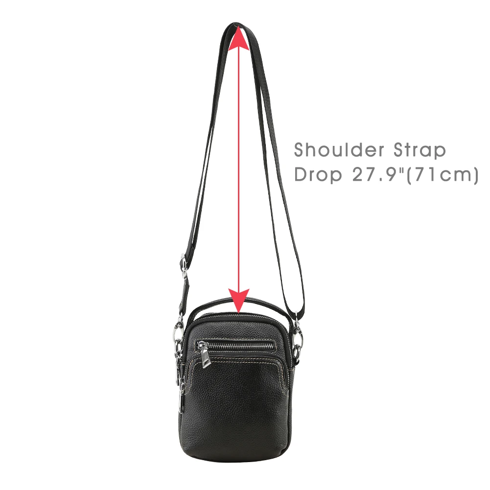 Custom ODM OEM Black Genuine Leather Men Crossbody Belt Bags Small Shoulder Cross Body Bag for Men Sling Bag