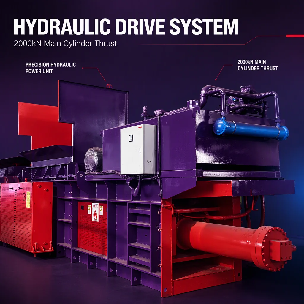 PLC Control Fully Automatic Horizontal Hydraulic Baler  Large Output Waste Materials Compressing and Baling Machine