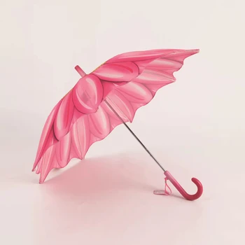 Children Umbrella Flower umbrella J-shaped Handle Quick Opening