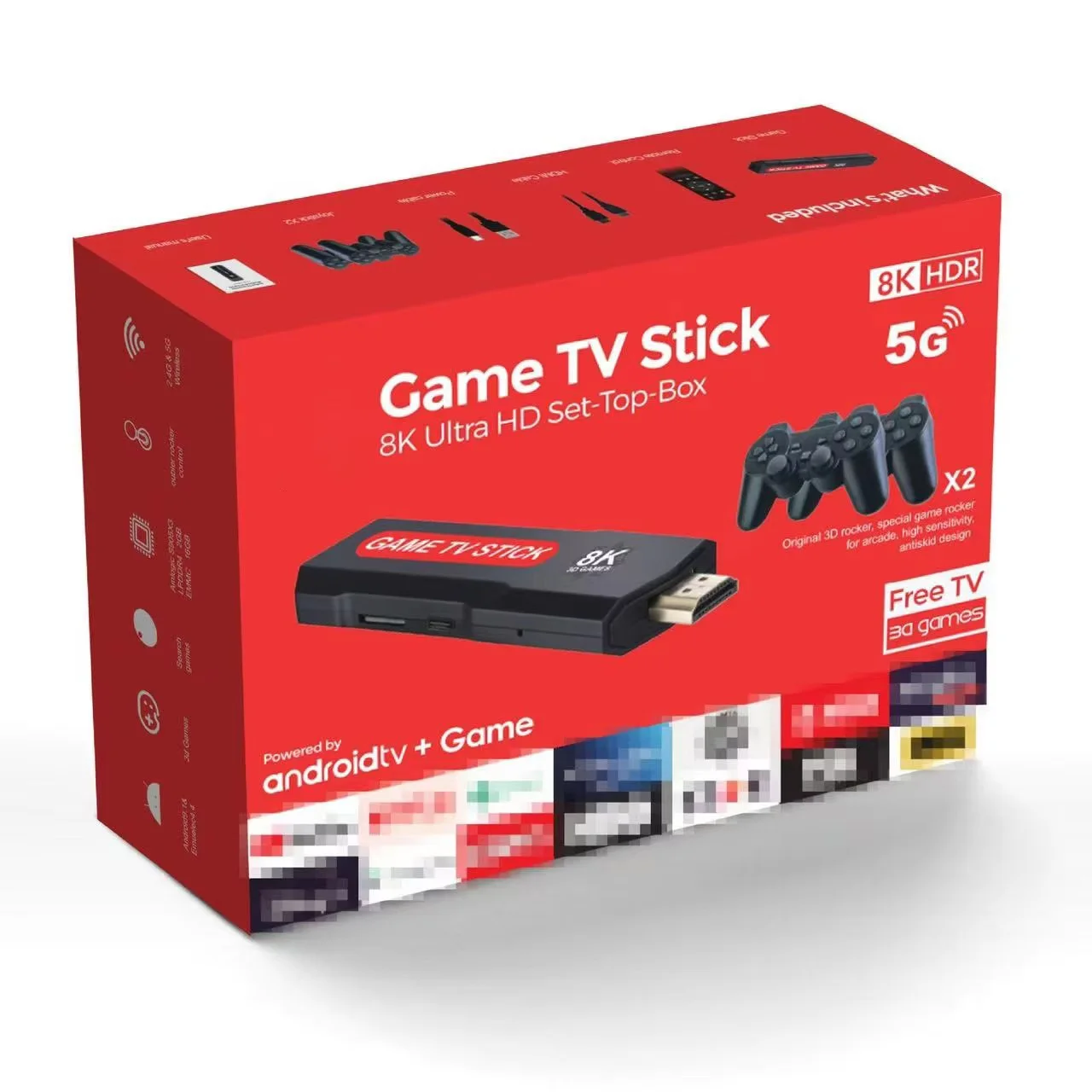 Android 12 TV BOX X2 8K Retro Video Games Console with Wireless Controller 64G 30000 Game Dual WiFi 4G 5G Emulator for PS1