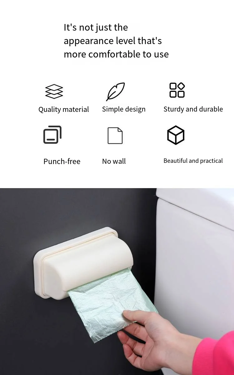 Kitchen garbage bag storage device Extractor creative wall-mounted non-punching plastic bag storage box supplier