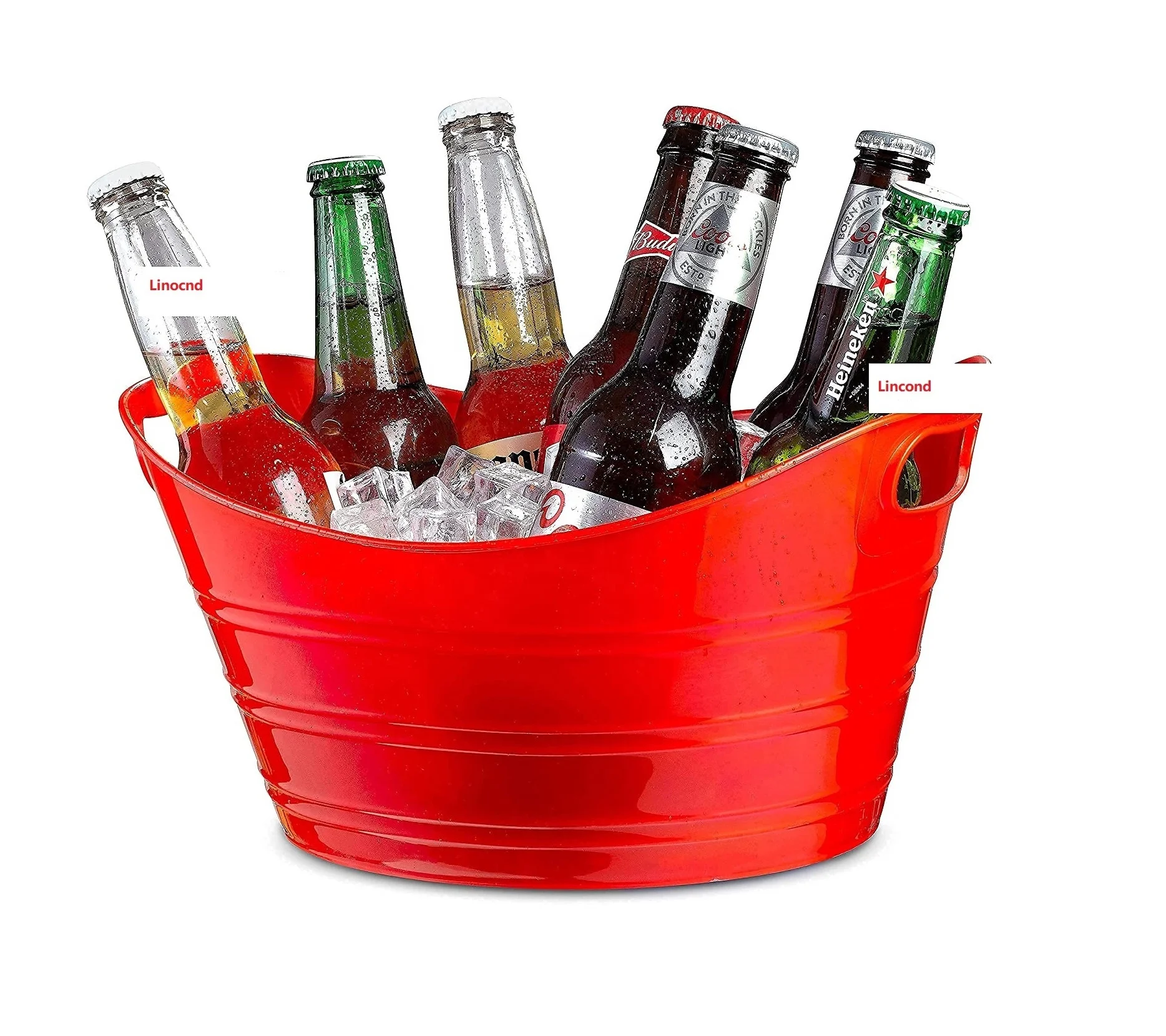 Large Plastic Ice Bucket Tubs Oval Storage Tub Beer Bottle Drink Cooler