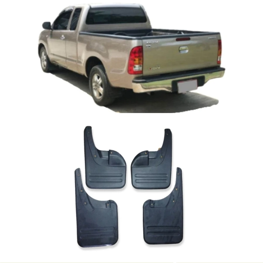 TIYPEOR Front Rear Mudguards Mudflaps for Toyota Hilux Vigo 2005 2006 - 2014 Splash Guards Mud Flaps Molded Pickup