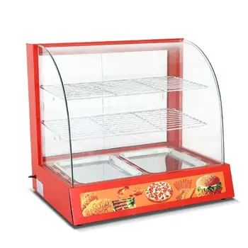 Red Heating Food Warming Showcase Factory Price Commercial Fast Food Insulation Cabinet