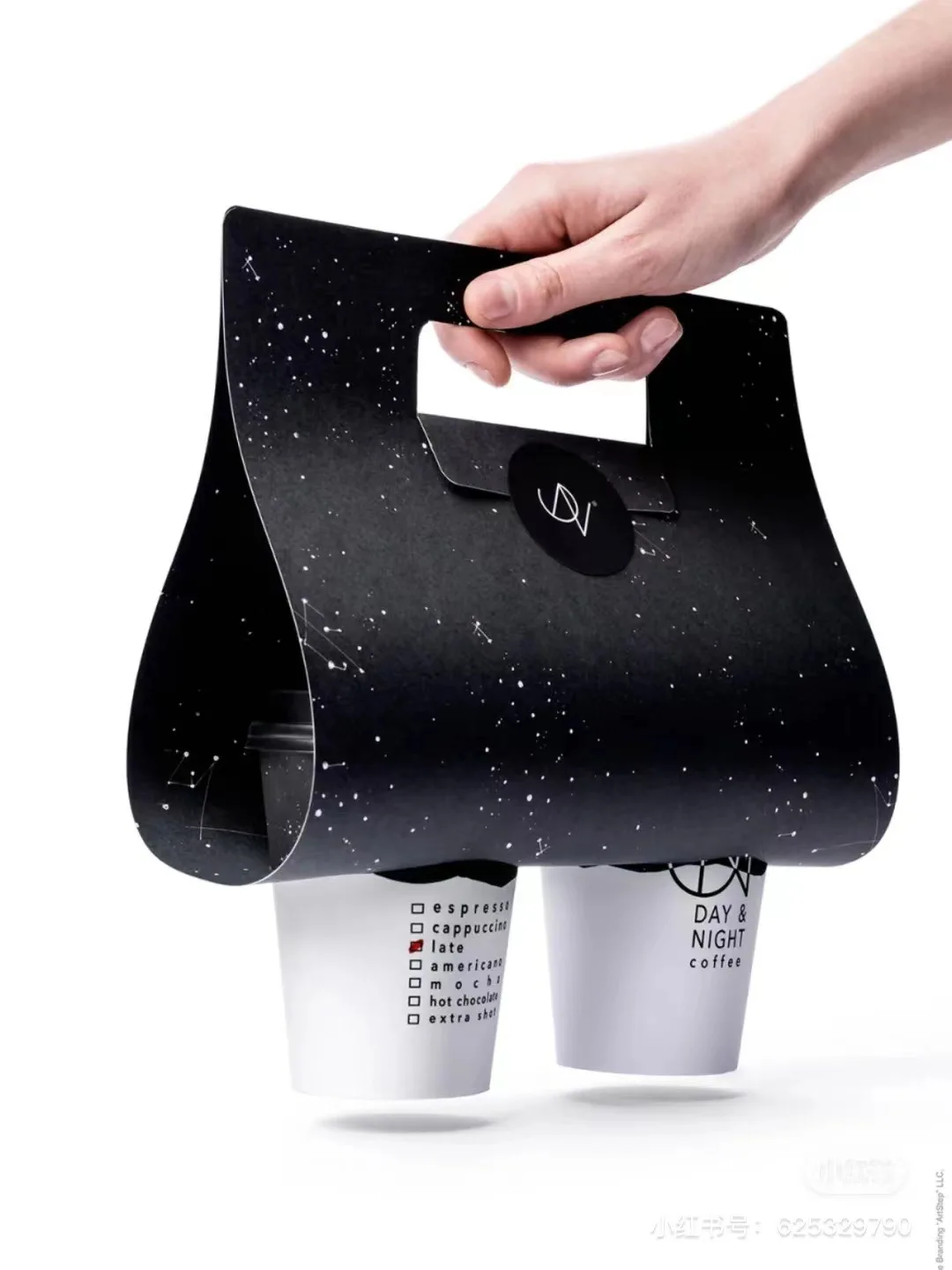Eco Friendly Disposable Paper Take Out Coffee Cup Drink Carriers 2 Pack Paper Cup Holder with Handle