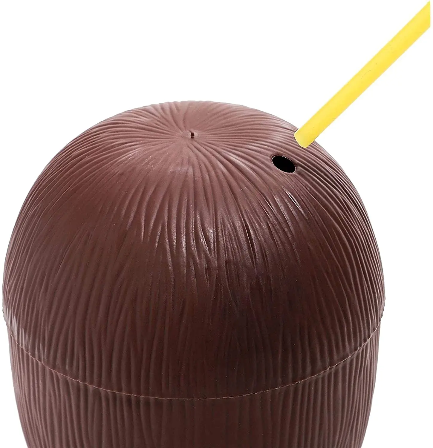 Hot Sale Plastic Coconut Cups With Straws Hawaiian Tropical Luau Party