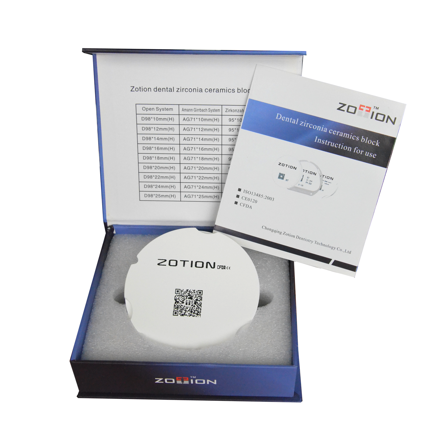 
 Циркониевый блок Cad Cam для зубной клипсы и короны  