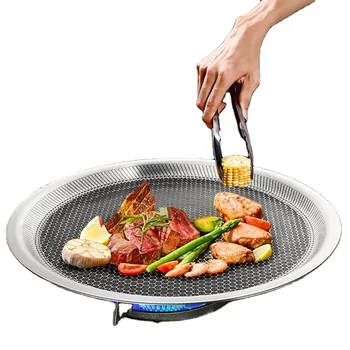 Multipurpose Camping Accessories Outdoor Roasting Pan Non Stick Cast Iron Griddle Korean Bbq Grill Pan