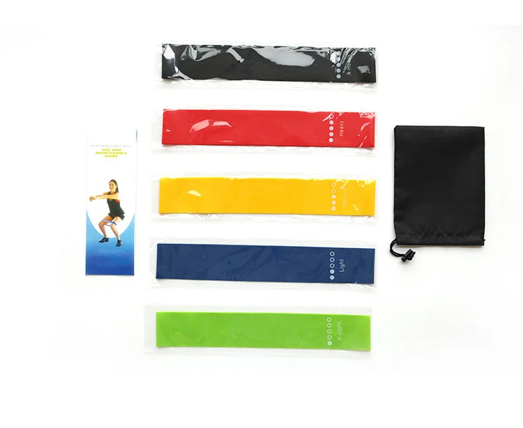 5PCS/SET Yoga Resistance Rubber Bands Indoor Outdoor Fitness Equipment 0.35mm-1.1mm Pilates Sport Training Workout Elastic Bands