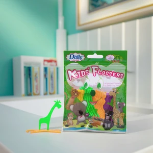 Daily Care OEM Packing Child Colored Eco Friendly Kids Flosser Holder Toothpick Dental Floss Pick 20pcs