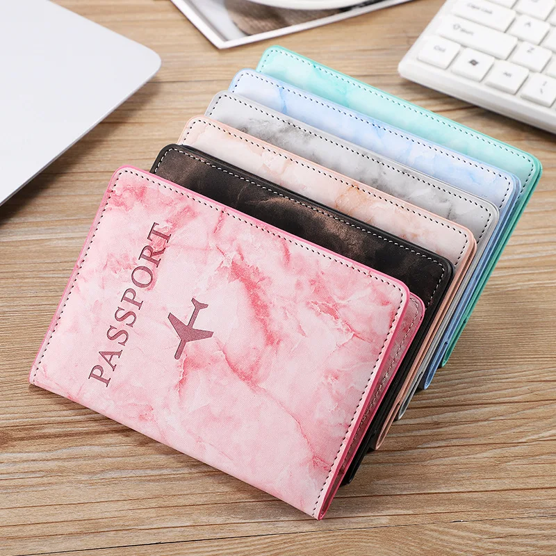 M2EA Fashion Travel PU Leather Passport Cover Holder Hot Stamping