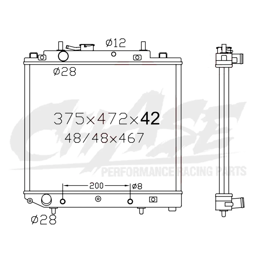 ALUMINUM RADIATOR for DAIHATSU YRV K3-VET 1.3GTTi TURBO 2000-2005 at MT 42mm 16400-97407-000 1640097407000
