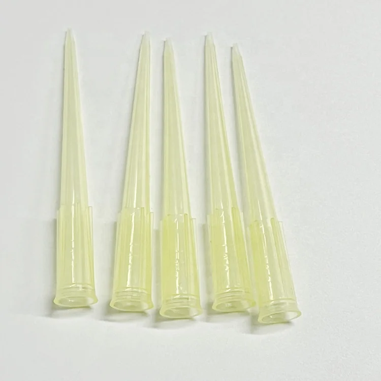 200ul Plastic Polypropylene Pipette Tip Filter Element Yellow White Blue Color Tips