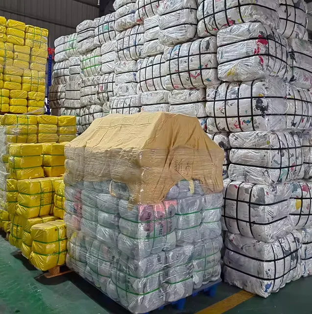 10kg Bale of Textile Waste Cotton Rags for Oil Absorbent Cloth T Shirt Wiping Cleaning Rags