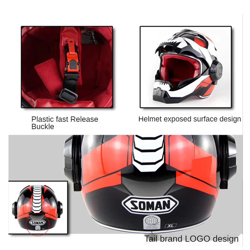 Soman Motorcycle Helmet Iron Man Style Motor Bike Safety Casco Motocross  Capacete Monster Casque DOT Personality Headgear - Price history & Review, AliExpress Seller - Car motorcycle helemt Store