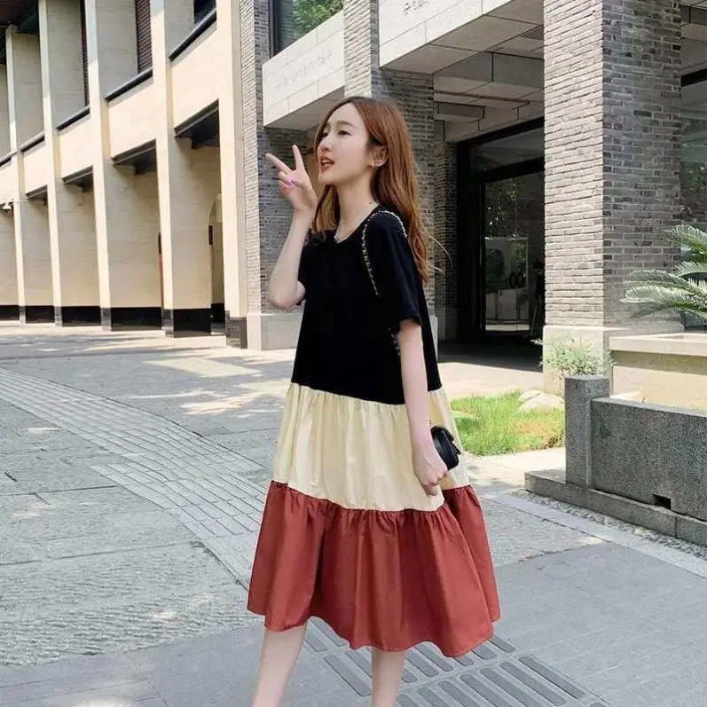 Wholesale Women Summer Clothing Korean Style Dresses Patchwork Fashion Dress Wholesale Women Summer Clothing Korean Style Dresses Patchwork Fashion Dress