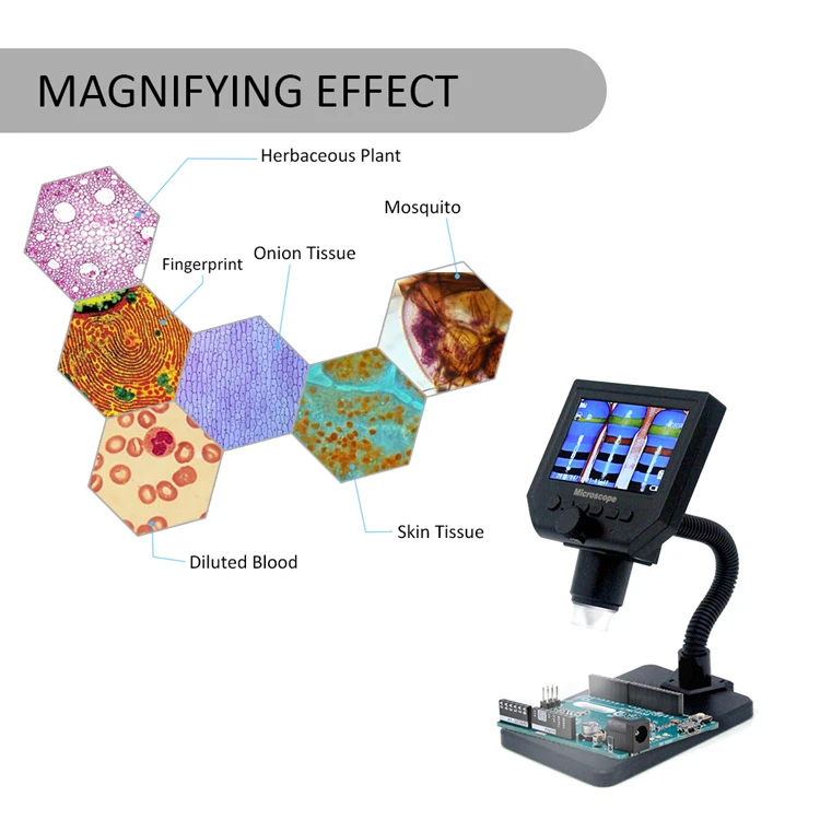 Micro Led Display In Microscope Magnification Digital Micro Scope Laboratory Portable 4.3 Inch Hd Lcd ...