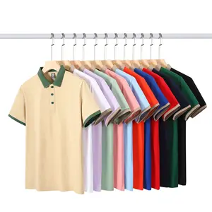 European Size 220G 40-Thread Cotton Breathable Printed Lapel Short-Sleeved Men's Shirt Workwear with Logo Customization