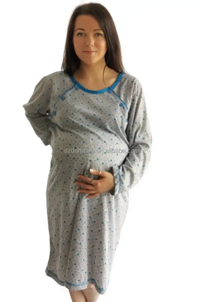 long sleeve nursing gown