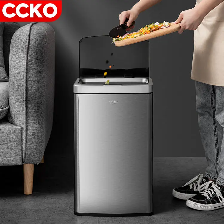 Ccko Ck9919 15l/20l/30l/40l Edelstahl Elektrische Automatische Müll Abfall Mülleimer Sensor Mülleimer Smart Mülleimer