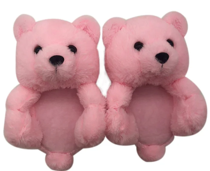 Новые поступления, красочные тапочки в форме плюшевого медведя для детей и взрослых, обувь с открытым носком в виде медведя, плюшевые тапочки в форме животных, детские тапочки в форме плюшевого медведя