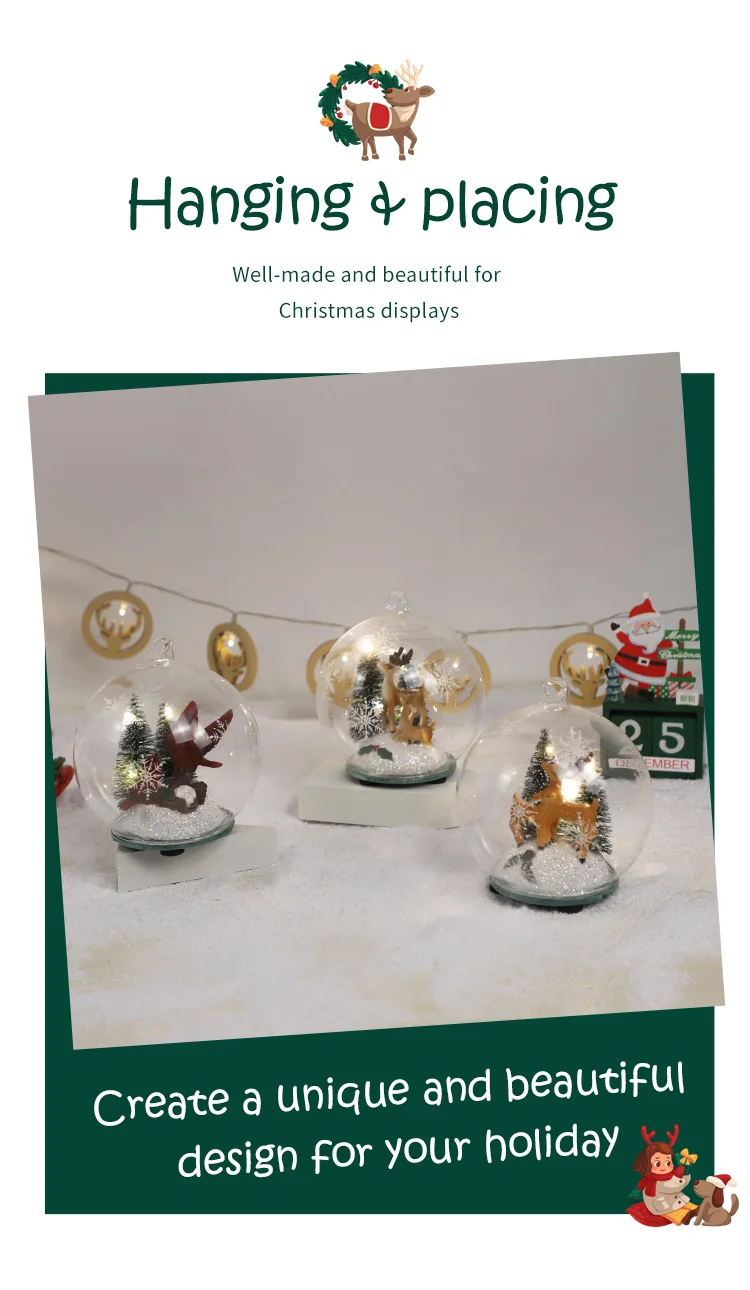 light white glass Christmas ball with snowflake and snowman for Christmas decoration supplier