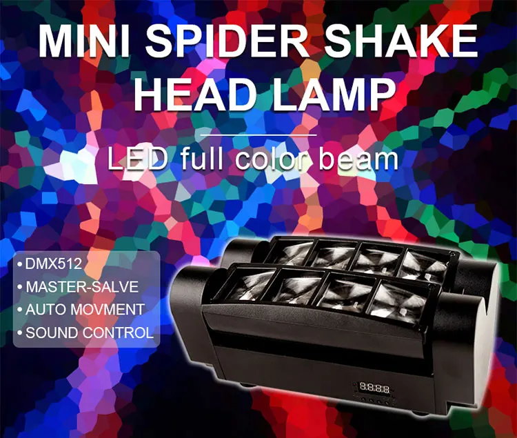 Projecteurs DJ à tête mobile LED Spider 80W RGBW, activés par le son, DMX-512, pour fêtes, pubs, mariages, clubs, carnavals et festivals_voghion.com