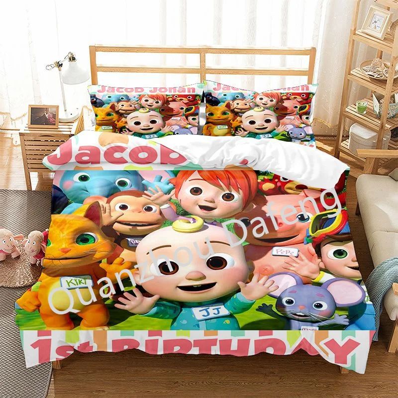 Custom New Style Cartoon Cute Cocomelon Printing Woolen Bedding Bedding ...